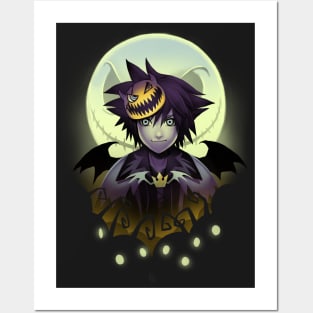 Dark Kingdom Hearts Sora - Halloween Moon Costume - Spooky Video Game Posters and Art